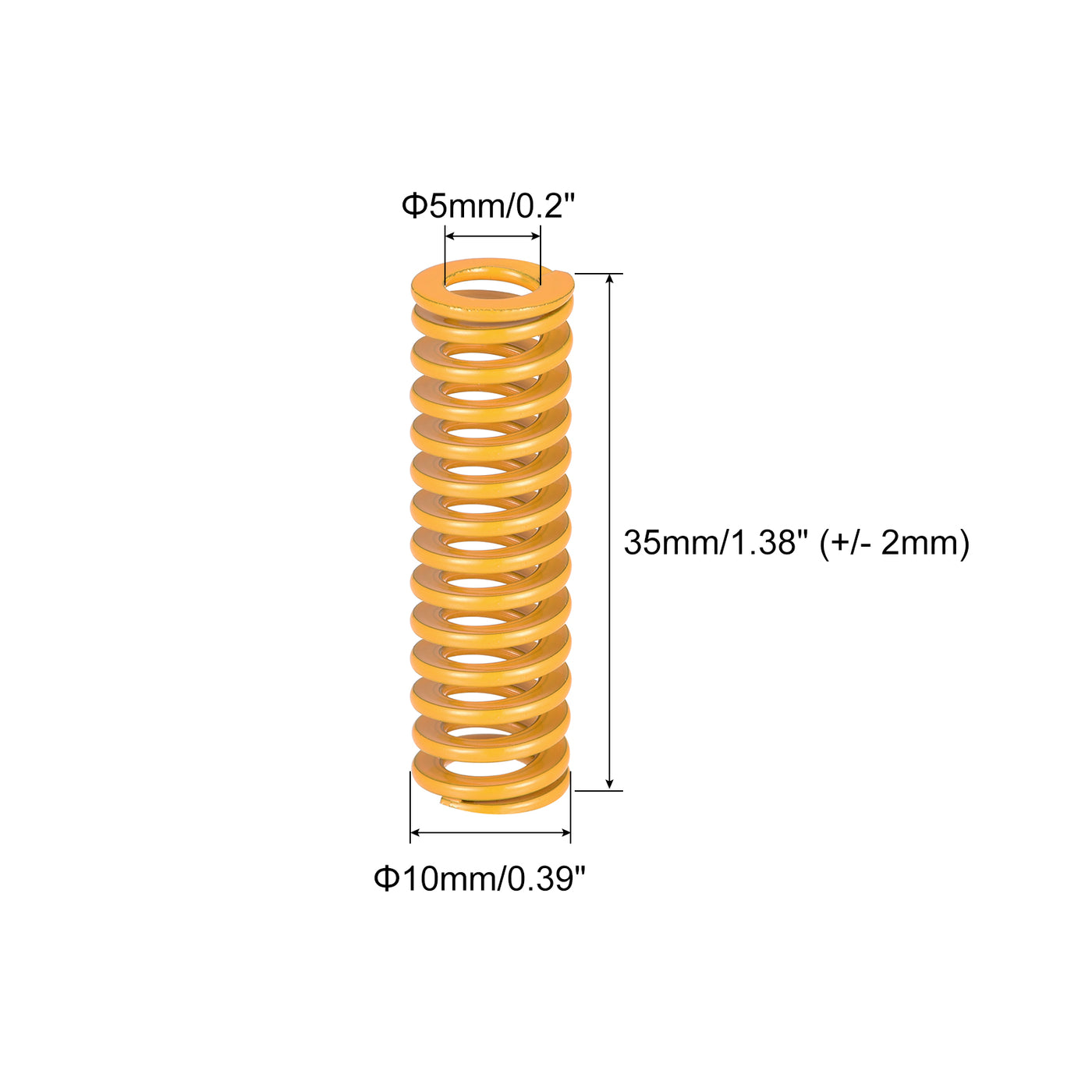 uxcell Uxcell Die Spring, 10mm OD 35mm Long 20pcs Stamping Light Load Compression Yellow