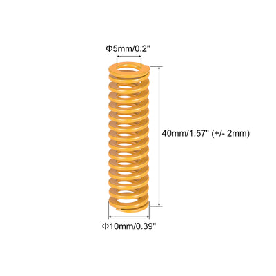 Harfington Uxcell 5 Stück Werkzeugfeder 10mm Außendurchm. 40mm Lang Spiralprägung Leichte Last Druckfedern für 3D Druckern Elektrische Teile Gelb