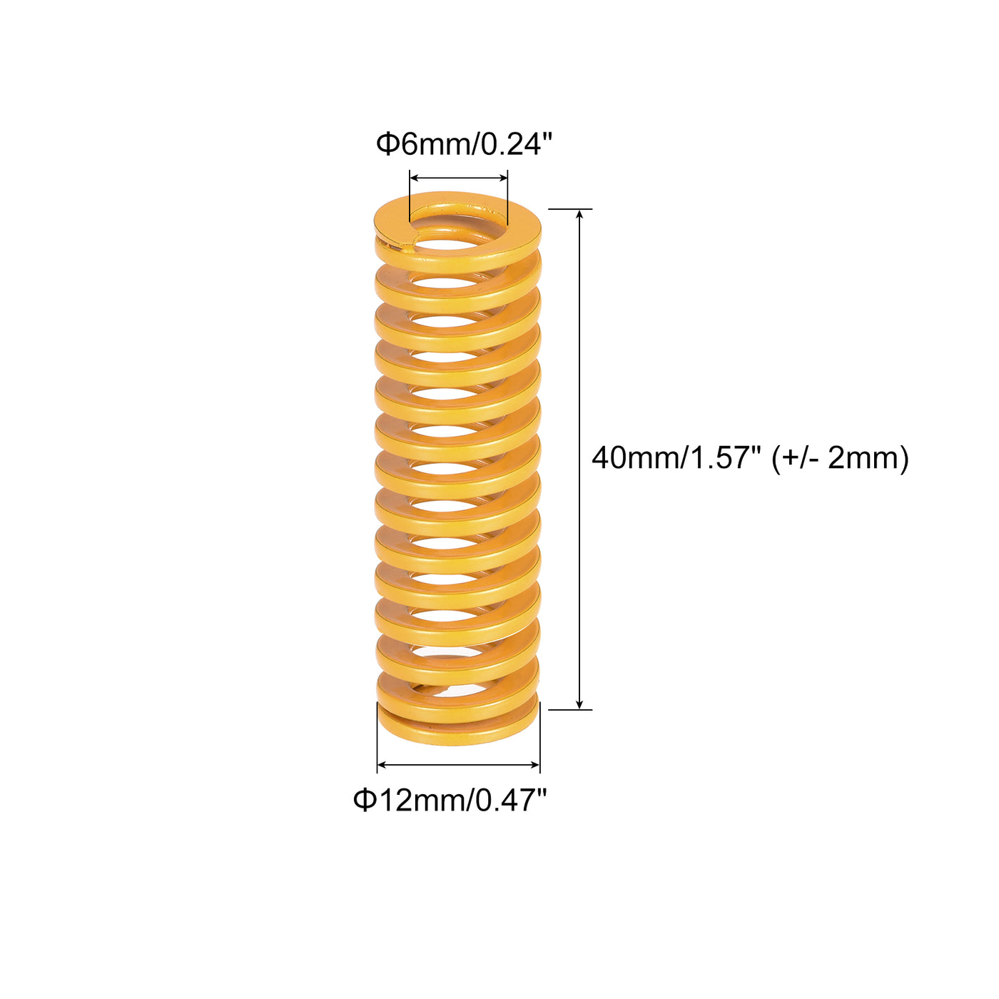 uxcell Uxcell 5 Stück Werkzeugfeder 12mm Außendurchm. 40mm Lang Spiralprägung leichte Last Druckfedern für 3D Druckern Elektrische Teile Gelb