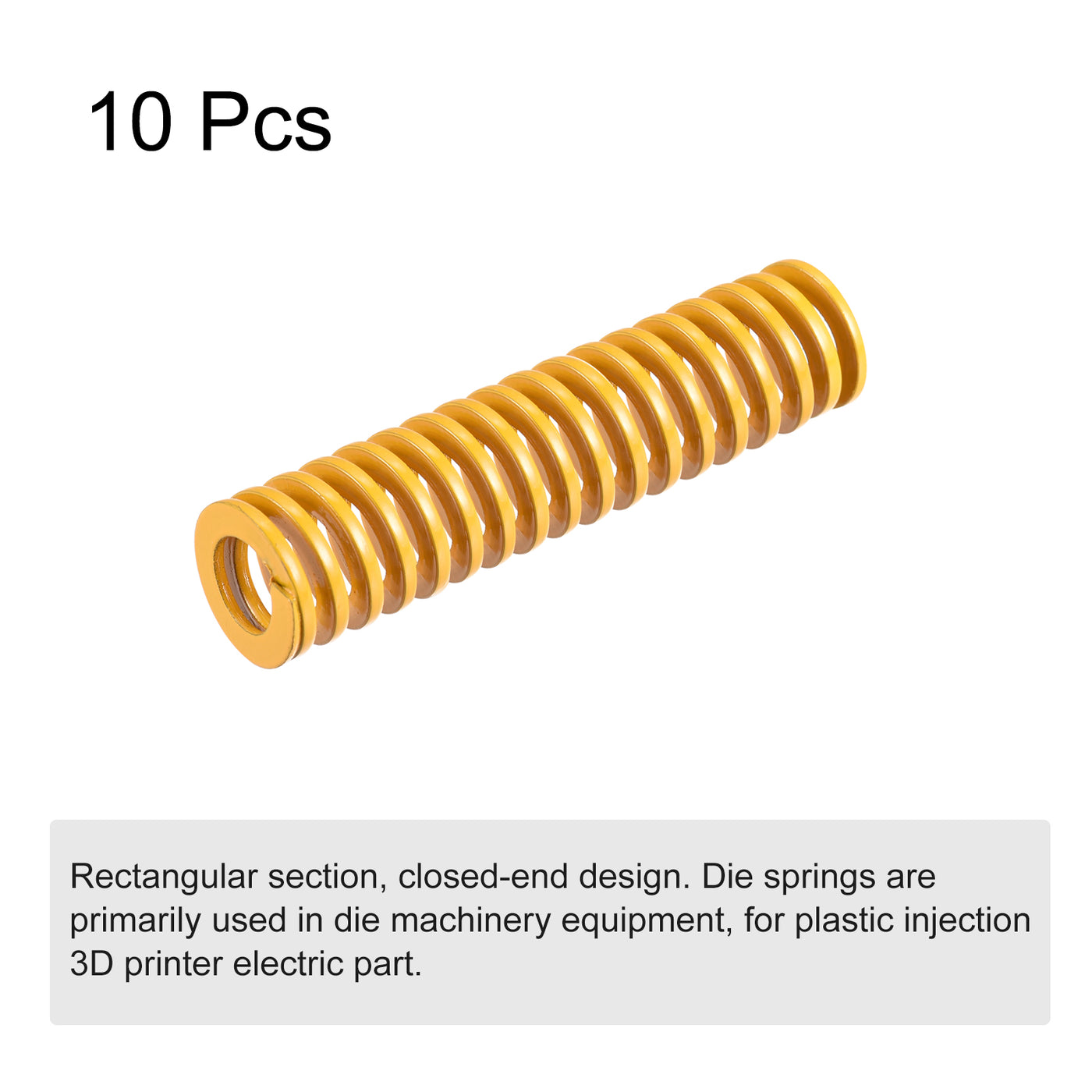 uxcell Uxcell 10 Stück Werkzeugfeder 12mm Außendurchm. 50mm Lang Spiralprägung leichte Last Druckfedern für 3D Druckern Elektrische Teile Gelb