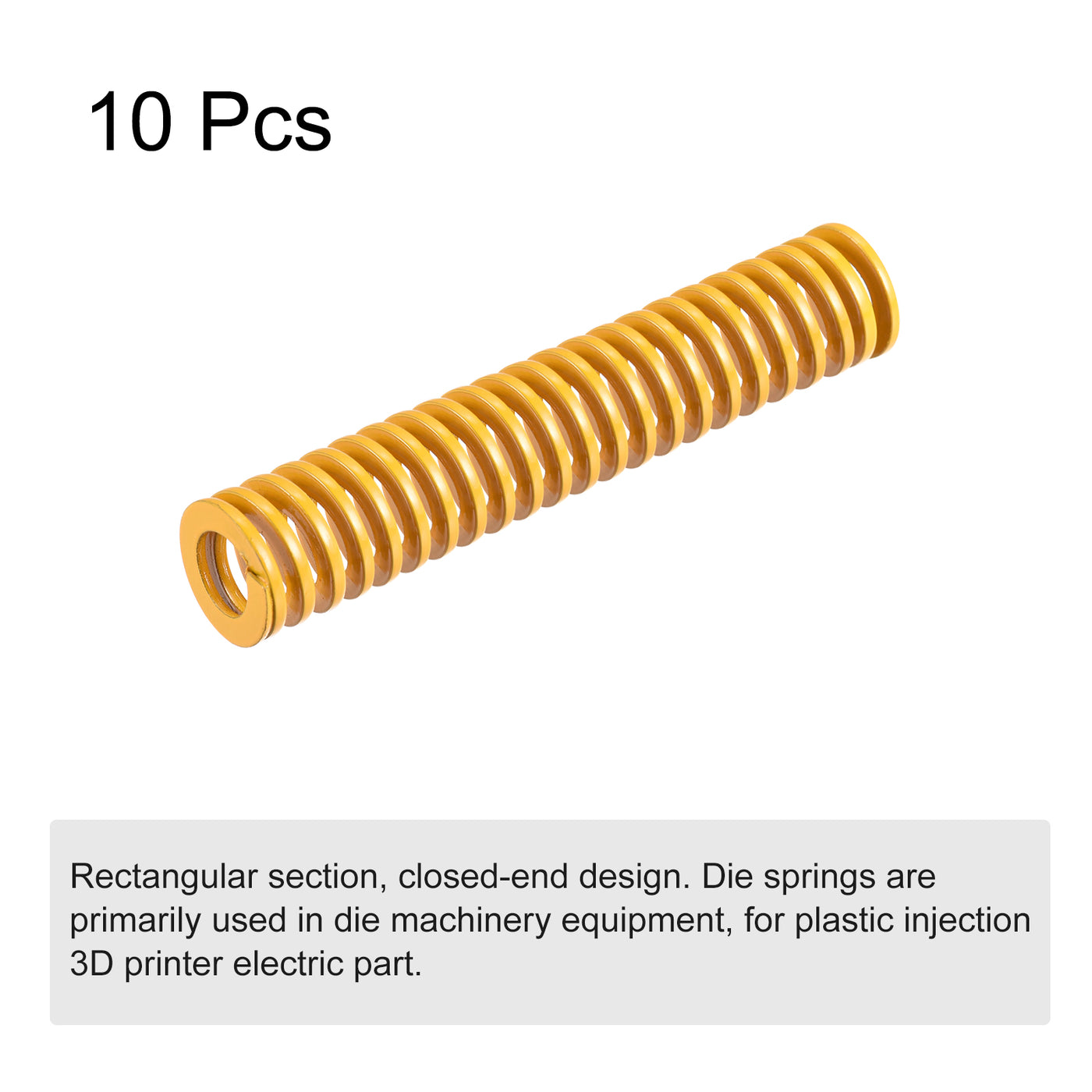 uxcell Uxcell 10 Stück Werkzeugfeder 12mm Außendurchm. 65mm Lang Spiralprägung leichte Last Druckfedern für 3D Druckern Elektrische Teile Gelb