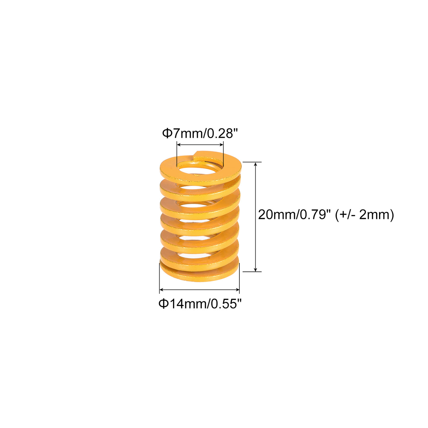 uxcell Uxcell 2 Stück Werkzeugfeder 14mm Außendurchm. 20mm Lang Spiralprägung leichte Last Druckfedern für 3D Druckern Elektrische Teile Gelb