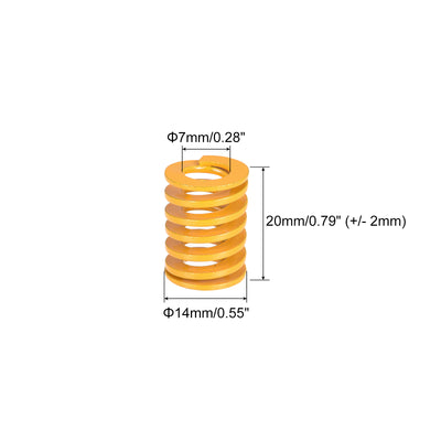 Harfington Uxcell 2 Stück Werkzeugfeder 14mm Außendurchm. 20mm Lang Spiralprägung leichte Last Druckfedern für 3D Druckern Elektrische Teile Gelb