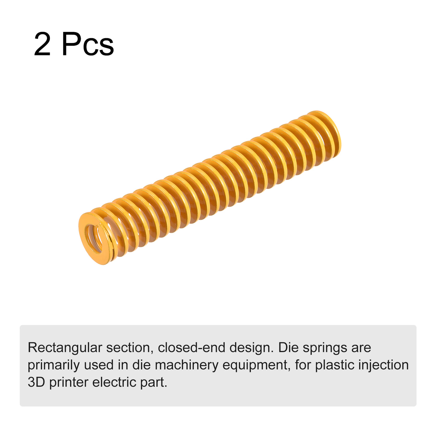 uxcell Uxcell 2 Stück Werkzeugfeder 14mm Außendurchm. 75mm Lang Spiralprägung leichte Last Druckfedern für 3D Druckern Elektrische Teile Gelb