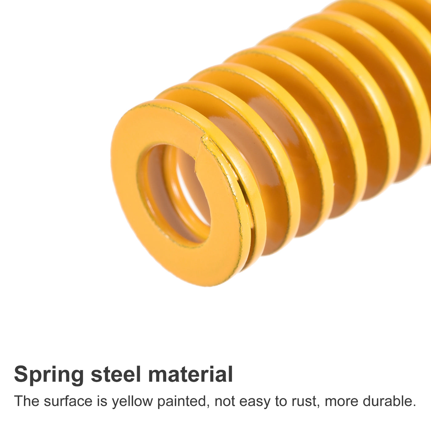 uxcell Uxcell Die Spring, 14mm OD 80mm Long 2pcs Stamping Light Load Compression Yellow