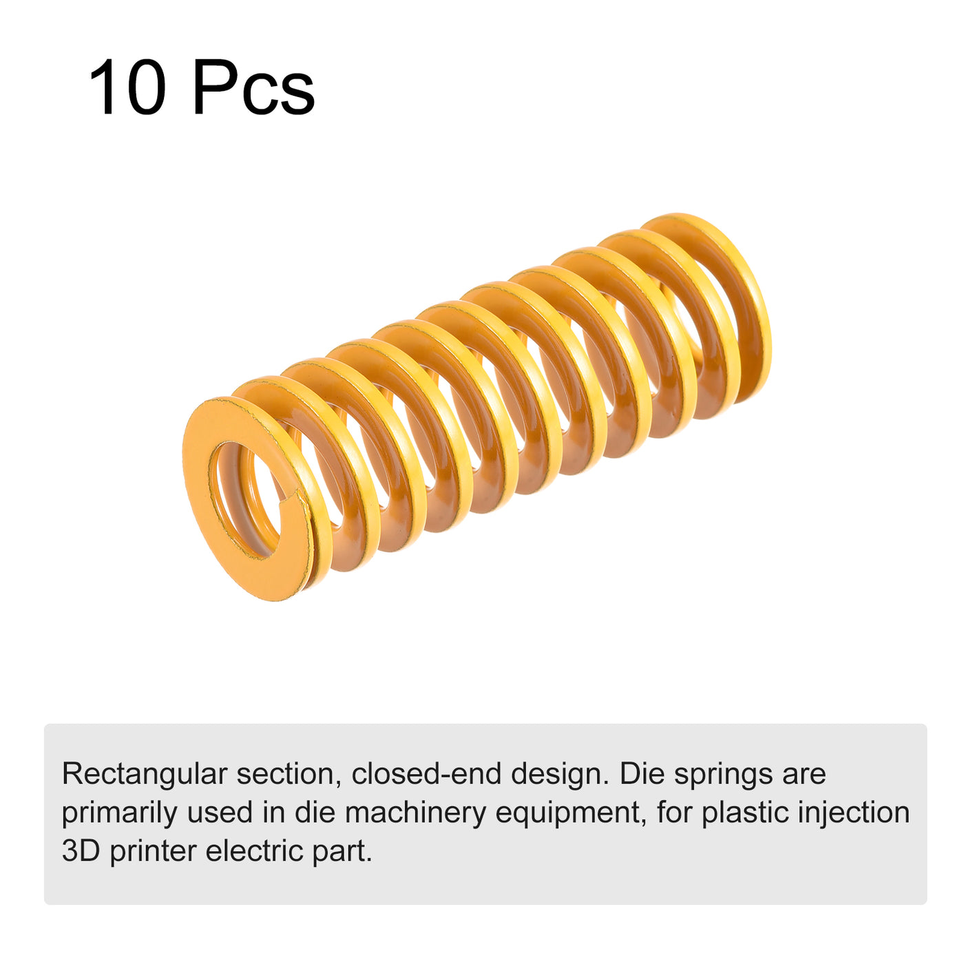 uxcell Uxcell Die Spring, 16mm OD 40mm Long 10pcs Stamping Light Load Compression Yellow