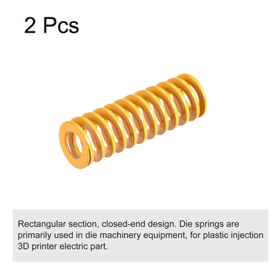 Harfington Uxcell Die Spring, 16mm OD 45mm Long 2pcs Stamping Light Load Compression Yellow