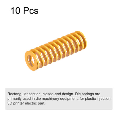 Harfington Uxcell Die Spring, 16mm OD 45mm Long 10pcs Stamping Light Load Compression Yellow