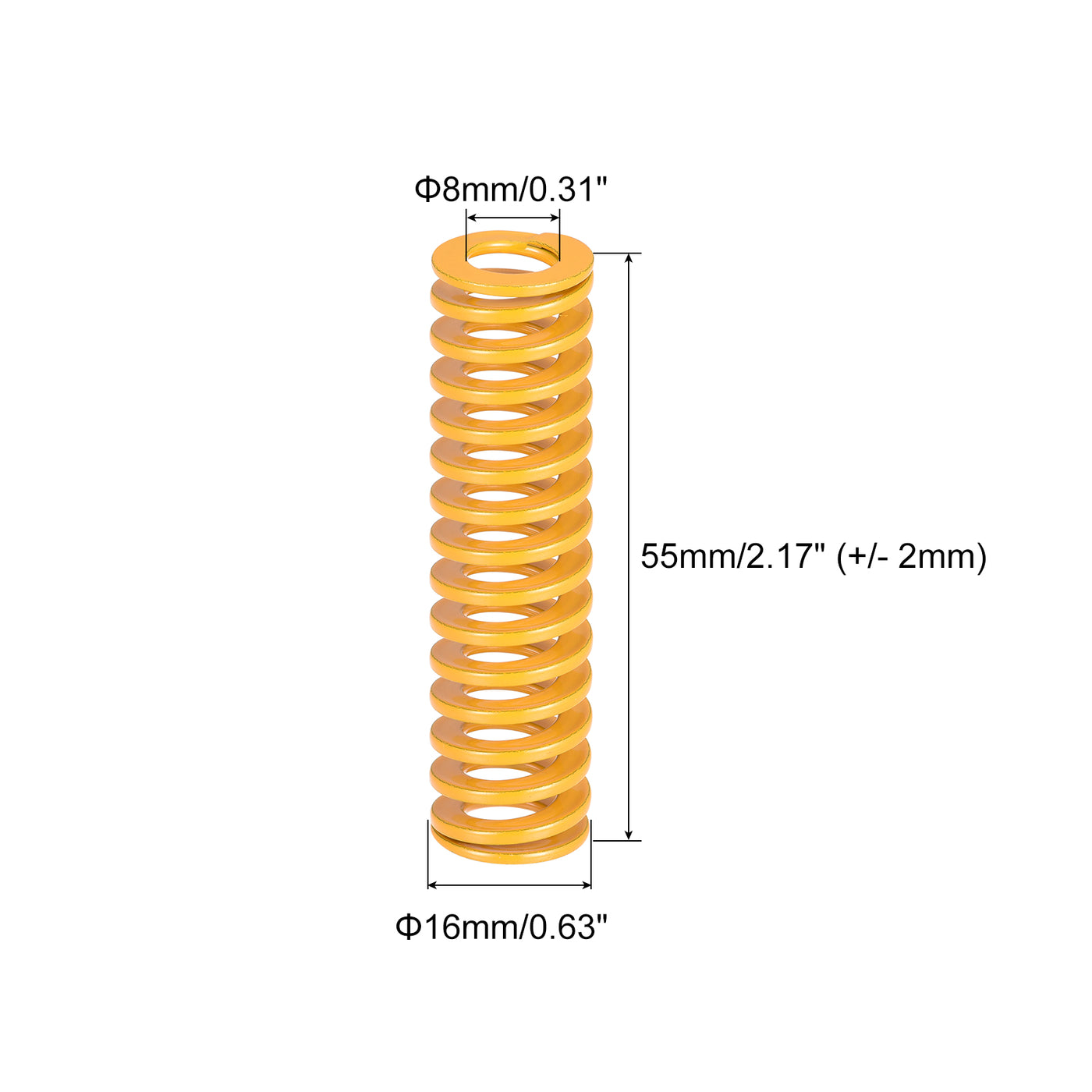 uxcell Uxcell 10 Stück Werkzeugfeder 16mm Außendurchm. 55mm Lang Spiralprägung leichte Last Druckfedern für 3D Druckern Elektrische Teile Gelb