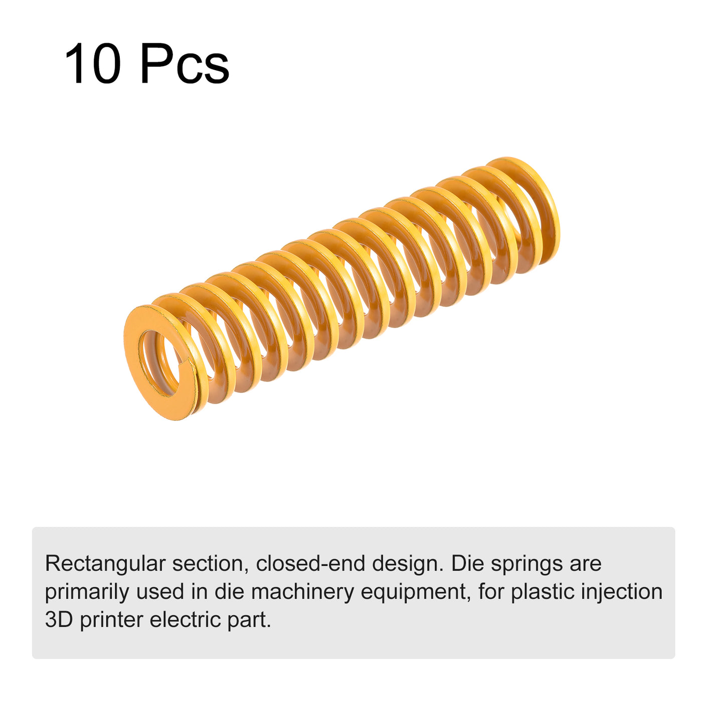 uxcell Uxcell 10 Stück Werkzeugfeder 16mm Außendurchm. 55mm Lang Spiralprägung leichte Last Druckfedern für 3D Druckern Elektrische Teile Gelb