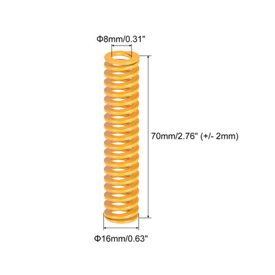 Harfington Uxcell 2 Stück Werkzeugfeder 16mm Außendurchm. 70mm Lang Spiralprägung leichte Last Druckfedern für 3D Druckern Elektrische Teile Gelb