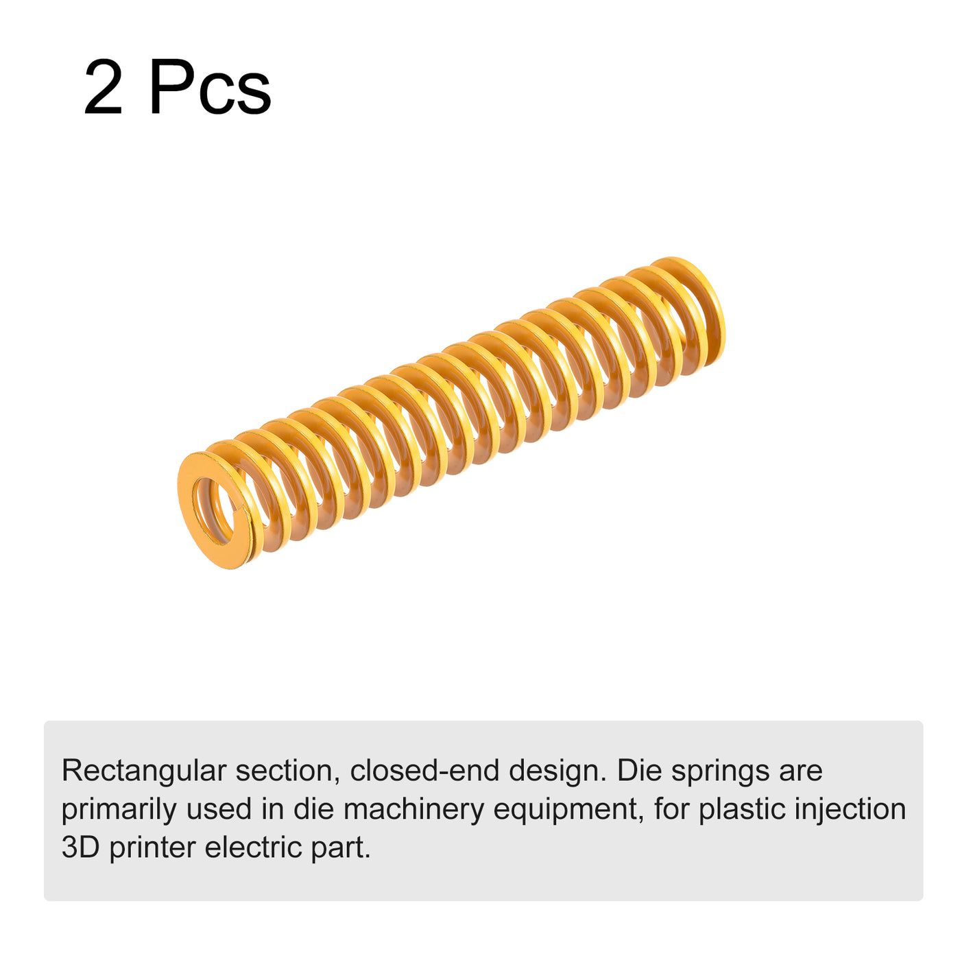 uxcell Uxcell 2 Stück Werkzeugfeder 16mm Außendurchm. 70mm Lang Spiralprägung leichte Last Druckfedern für 3D Druckern Elektrische Teile Gelb