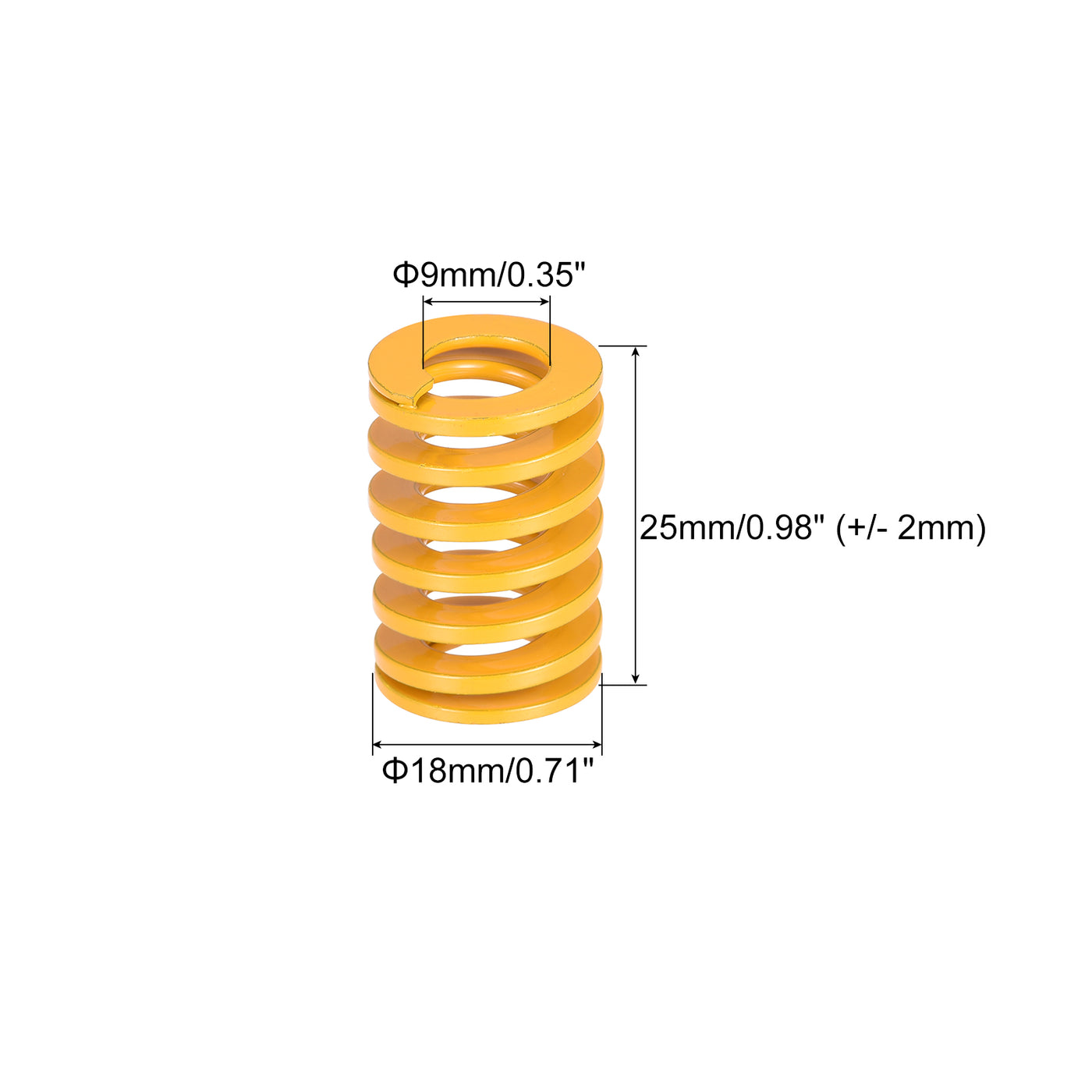 uxcell Uxcell Die Spring, 18mm OD 25mm Long 5pcs Stamping Light Load Compression Yellow