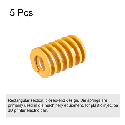 Harfington Uxcell Die Spring, 18mm OD 25mm Long 5pcs Stamping Light Load Compression Yellow