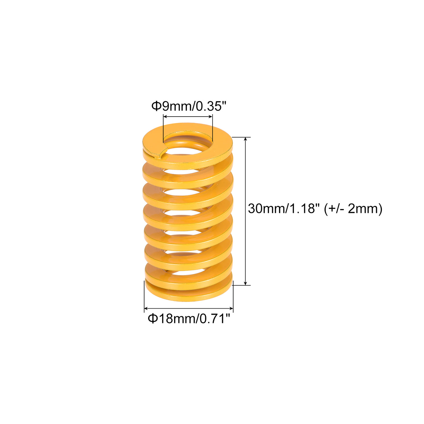 uxcell Uxcell 10 Stück Werkzeugfeder 18mm Außendurchm. 30mm Lang Spiralprägung leichte Last Druckfedern für 3D Druckern Elektrische Teile Gelb