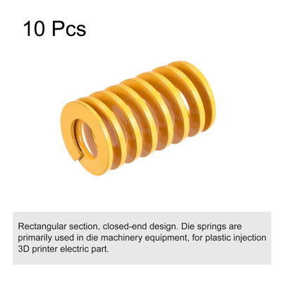 Harfington Uxcell 10 Stück Werkzeugfeder 18mm Außendurchm. 30mm Lang Spiralprägung leichte Last Druckfedern für 3D Druckern Elektrische Teile Gelb