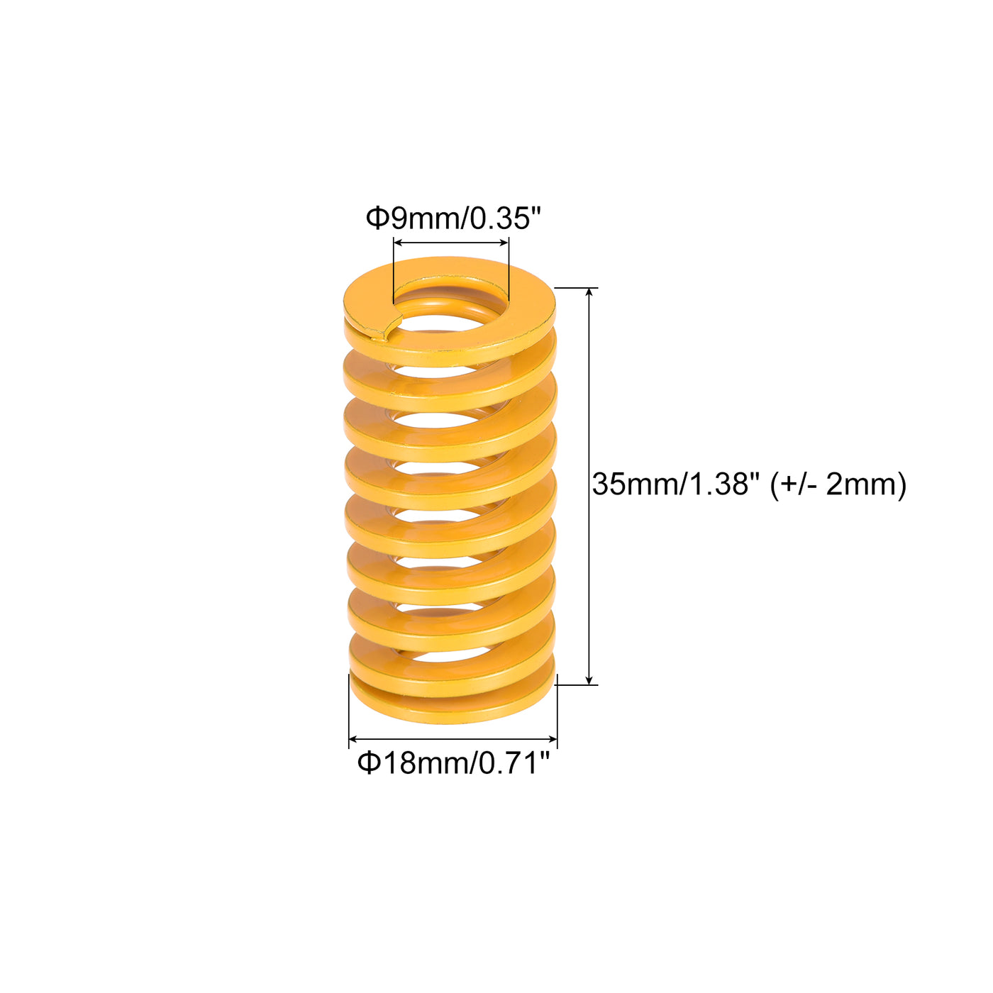 uxcell Uxcell Die Spring, 18mm OD 35mm Long 10pcs Stamping Light Load Compression Yellow