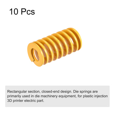 Harfington Uxcell Die Spring, 18mm OD 35mm Long 10pcs Stamping Light Load Compression Yellow