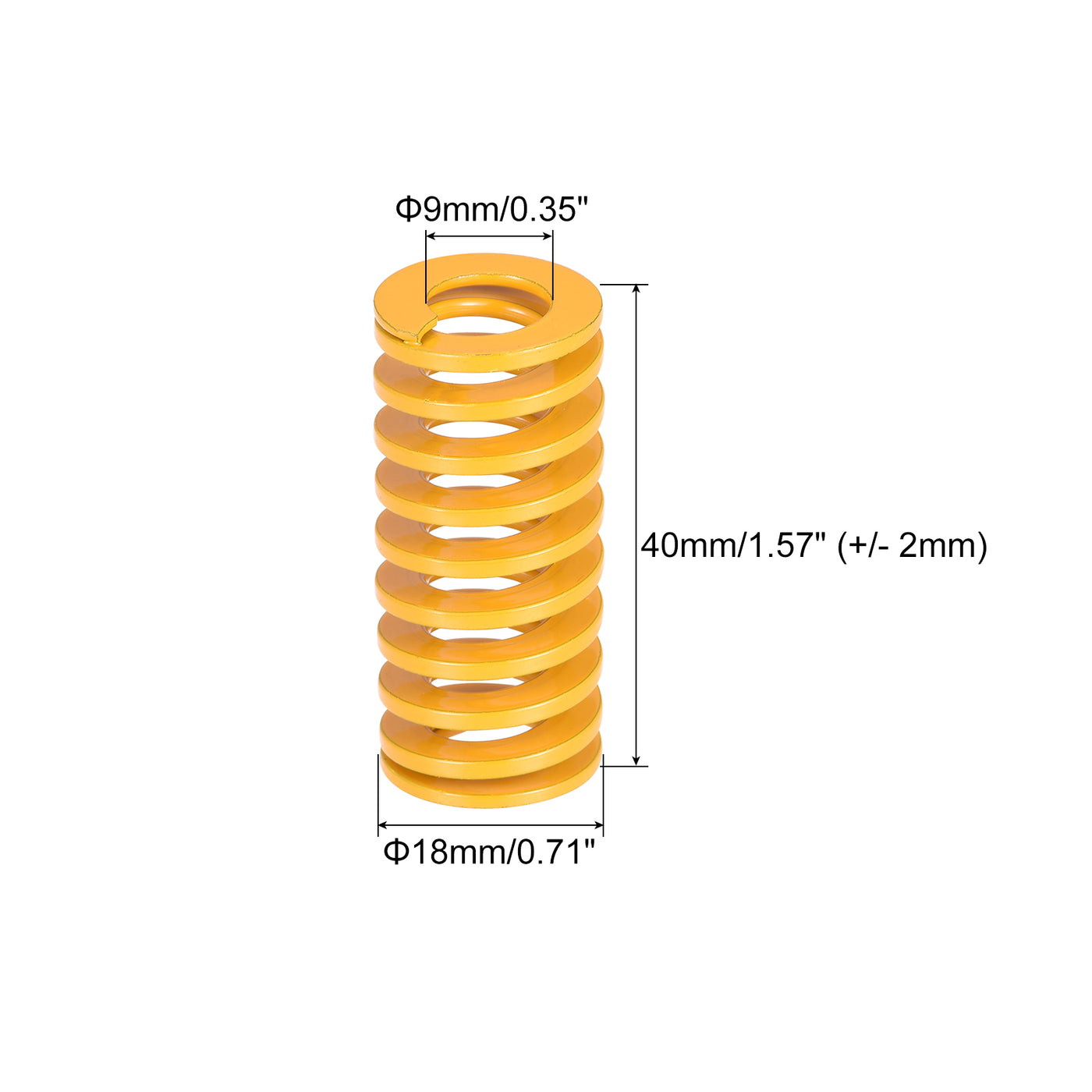 uxcell Uxcell 10 Stück Werkzeugfeder 18mm Außendurchm. 40mm Lang Spiralprägung leichte Last Druckfedern für 3D Druckern Elektrische Teile Gelb