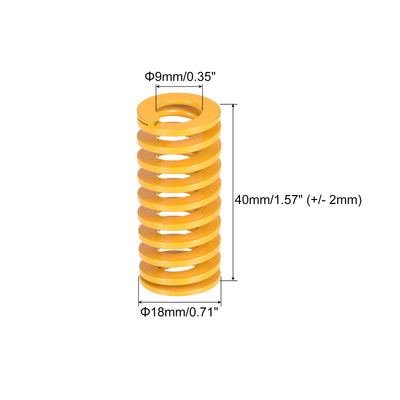 Harfington Uxcell 10 Stück Werkzeugfeder 18mm Außendurchm. 40mm Lang Spiralprägung leichte Last Druckfedern für 3D Druckern Elektrische Teile Gelb