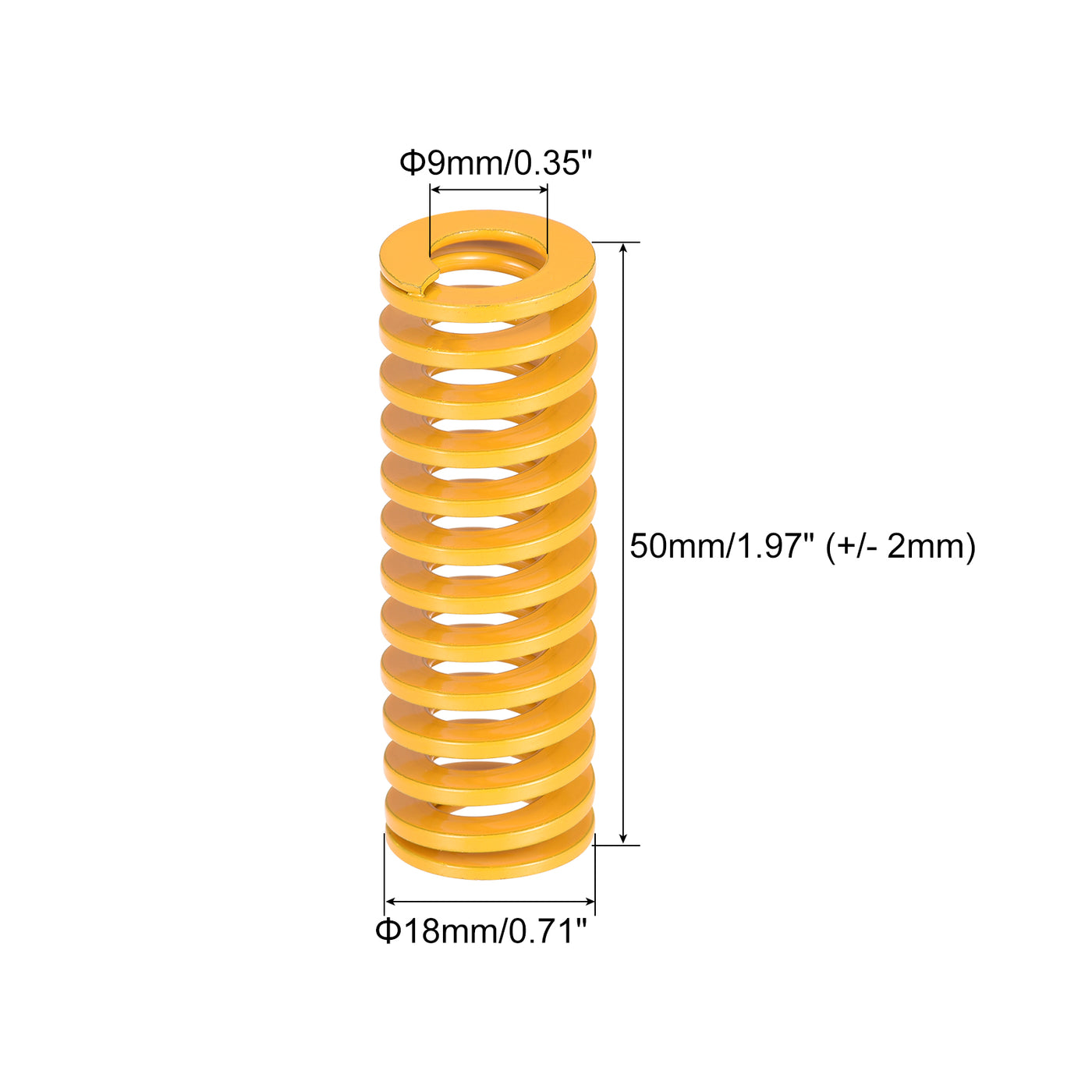 uxcell Uxcell 5 Stück Werkzeugfeder 18mm Außendurchm. 50mm Lang Spiralprägung leichte Last Druckfedern für 3D Druckern Elektrische Teile Gelb