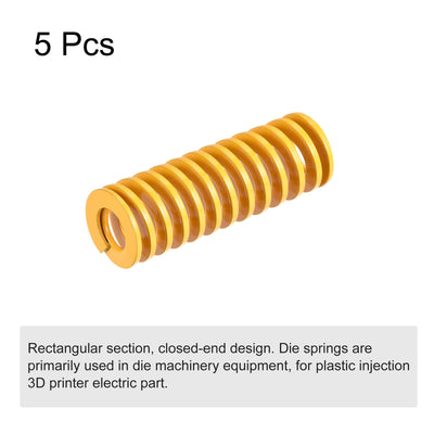 Harfington Uxcell 5 Stück Werkzeugfeder 18mm Außendurchm. 50mm Lang Spiralprägung leichte Last Druckfedern für 3D Druckern Elektrische Teile Gelb