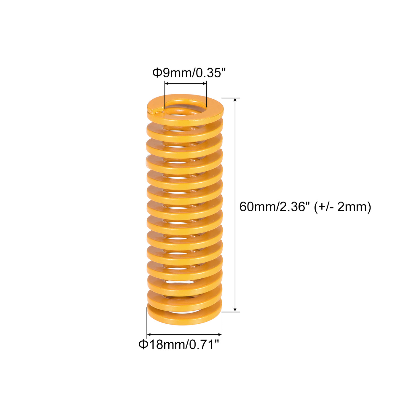 uxcell Uxcell 2 Stück Werkzeugfeder 18mm Außendurchm. 60mm Lang Spiralprägung leichte Last Druckfedern für 3D Druckern Elektrische Teile Gelb