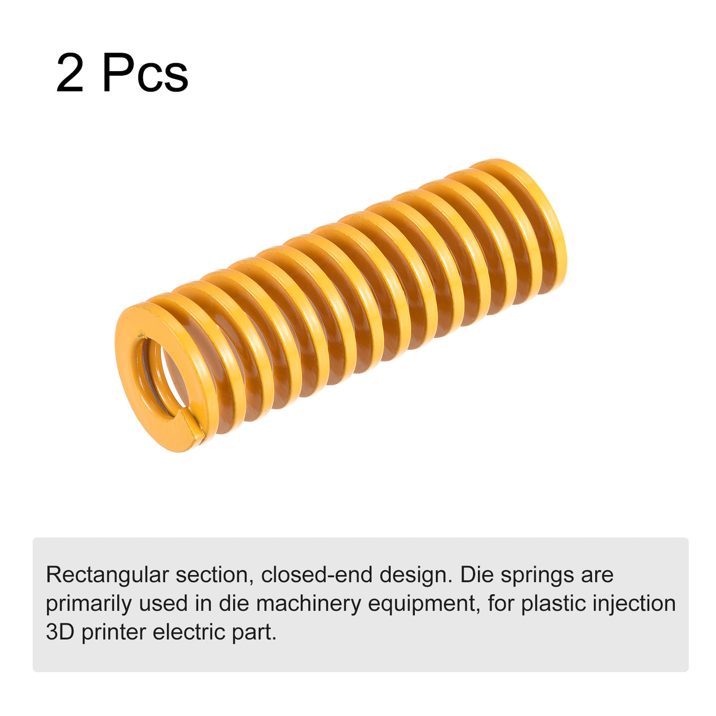 uxcell Uxcell 2 Stück Werkzeugfeder 18mm Außendurchm. 60mm Lang Spiralprägung leichte Last Druckfedern für 3D Druckern Elektrische Teile Gelb