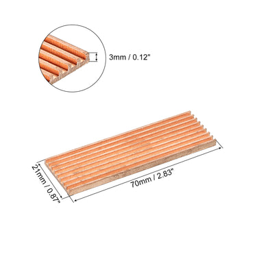 Harfington M.2 Heatsink Kit Pure Copper 70x21x3mm for M.2 2280 SSD Laptop