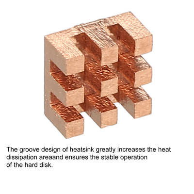 Harfington Heatsink Kit Pure Copper 8x8x4mm for IC MOS with Thermal Pads Pack of 5