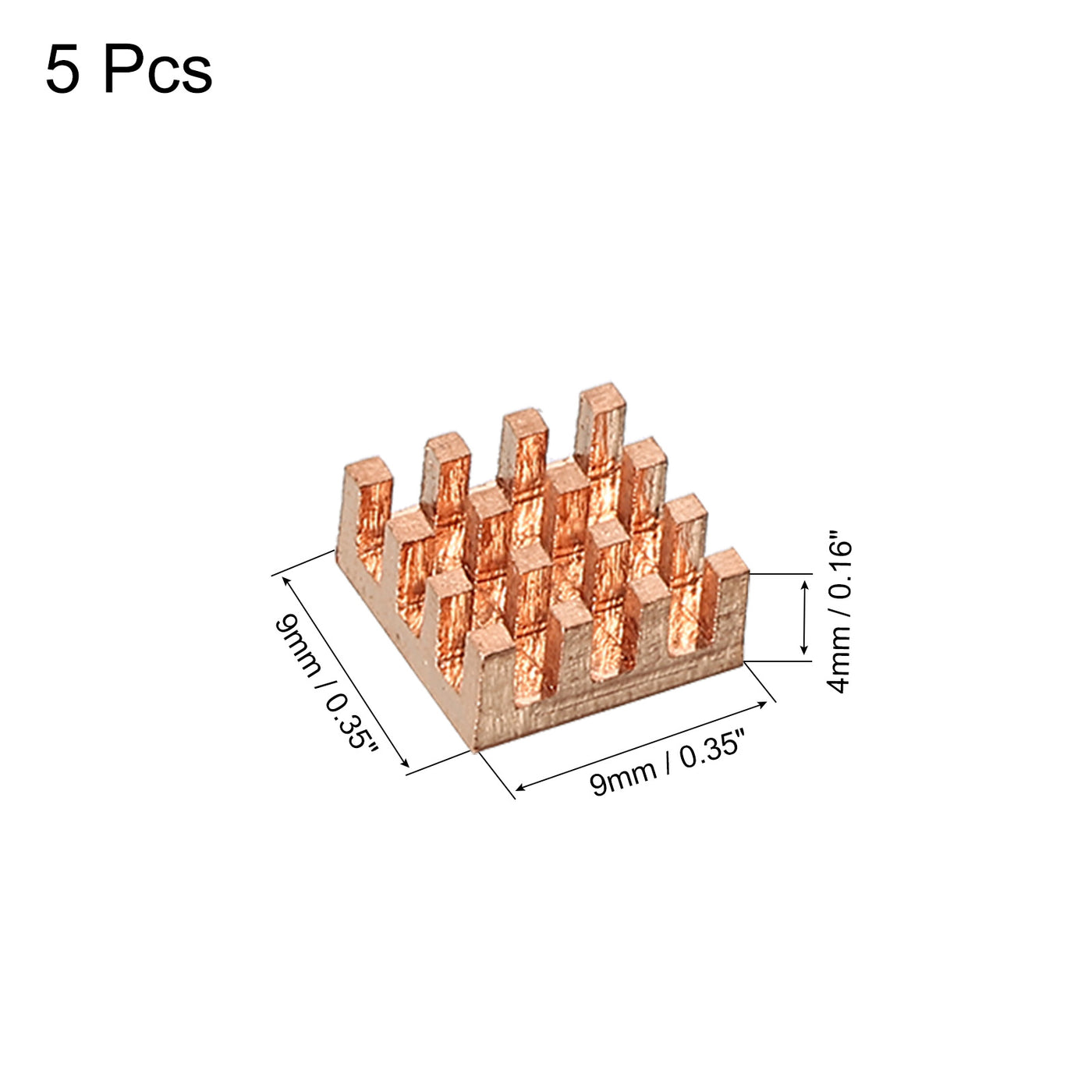 Harfington Heatsink Kit Pure Copper 9x9x4mm for IC MOS with Thermal Pads Pack of 5