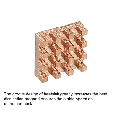 Harfington Heatsink Kit Pure Copper 14x9x3mm for IC MOS with Thermal Pads Pack of 5