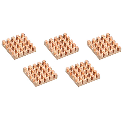 Harfington Heatsink Kit Pure Copper 14x14x3mm for IC MOS with Thermal Pads Pack of 5