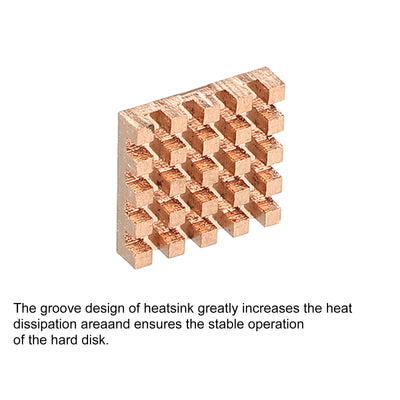 Harfington Heatsink Kit Pure Copper 14x14x4mm for IC MOS with Thermal Pads Pack of 5