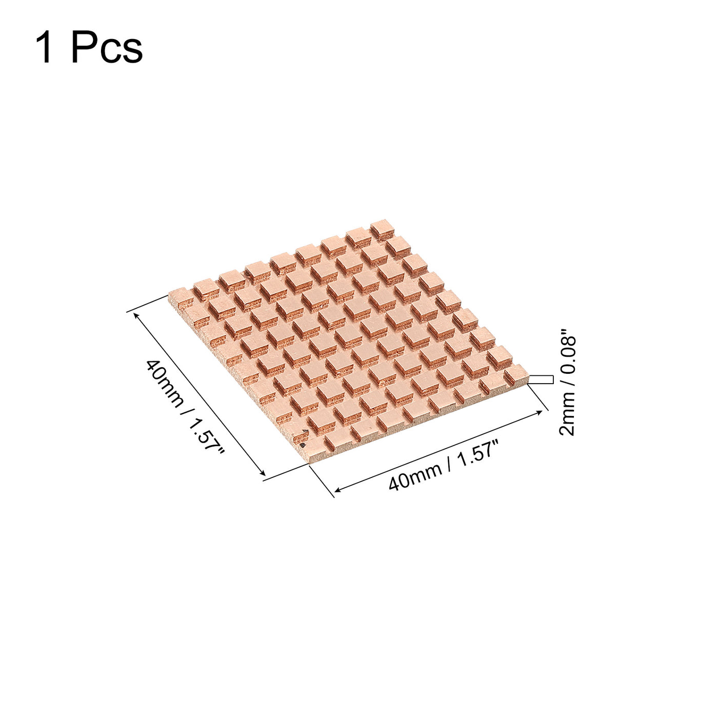 Harfington Heatsink Kit Pure Copper 40x40x2mm for IC MOS with Thermal Pads Pack of 1