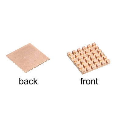 Harfington Heatsink Kit Pure Copper 25x25x3mm for IC MOS with Thermal Pads Pack of 2