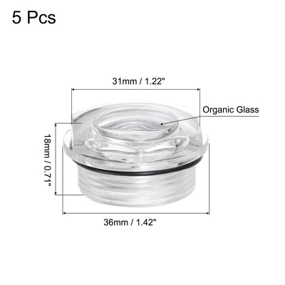 Harfington Air Compressor Oil Level Gauge Sight Glass Male Organic Glass