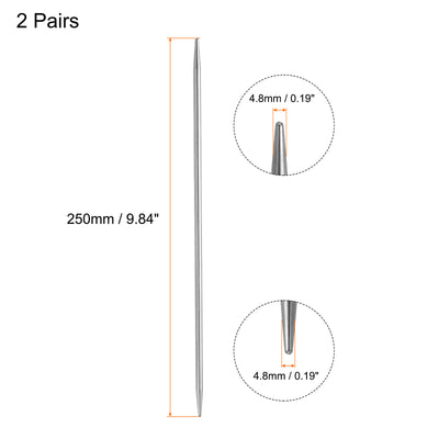 Harfington Uxcell 2 Pairs 4.8mm Double Pointed Knitting Sweater Needle Set, 9.84 Inches Length