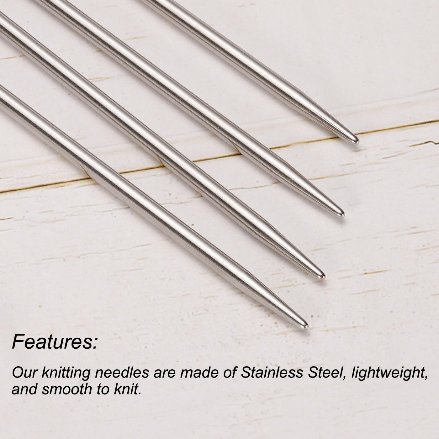 uxcell Uxcell 2 Pairs 4.4mm Double Pointed Knitting Sweater Needle Set, 9.84 Inches Length