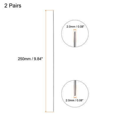 Harfington Uxcell 2 Pairs 2.0mm Double Pointed Knitting Sweater Needle Set, 9.84 Inches Length