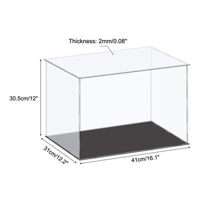 Harfington Acrylic Display Case Plastic Box Cube Storage Box Clear Small Assemble Dustproof Showcase 41x31x30.5cm for Collectibles Items