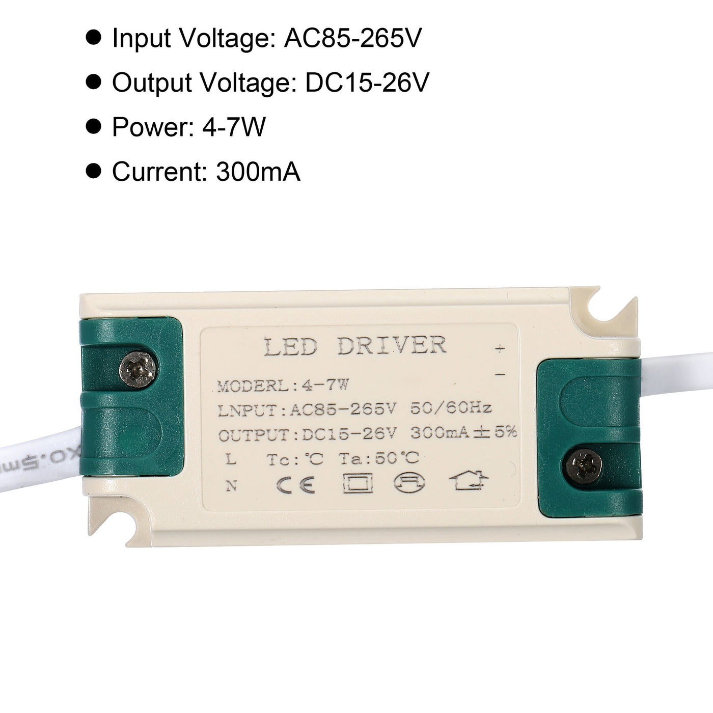 Harfington LED Driver, AC DC Male Connector Constant Current Rectifier Transformer External Power