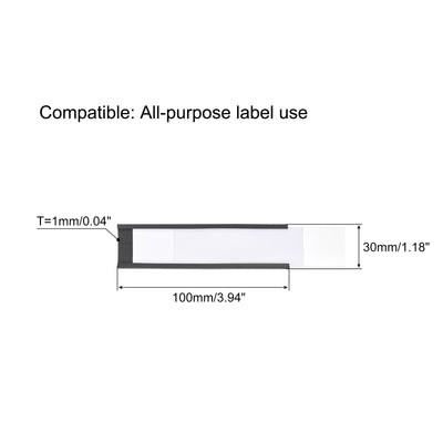 Harfington Label Holder 4" x 1.2" C Channel Rubber Magnetic for Rack Shelves Organize 30pcs
