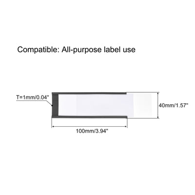 Harfington Label Holder 4" x 1.6" C Channel Rubber Magnetic for Rack Shelves Organize 20pcs