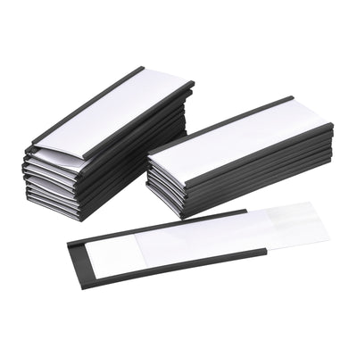 Harfington Label Holder 4" x 1.6" C Channel Rubber Magnetic for Rack Shelves Organize 20pcs