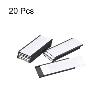 Harfington Label Holders 4" x 2" C Channel Rubber Magnetic for Metal Shelves Organize 20pcs