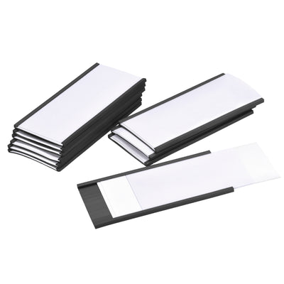 Harfington Label Holders 4" x 2" C Channel Rubber Magnetic for Metal Shelves Organize 20pcs