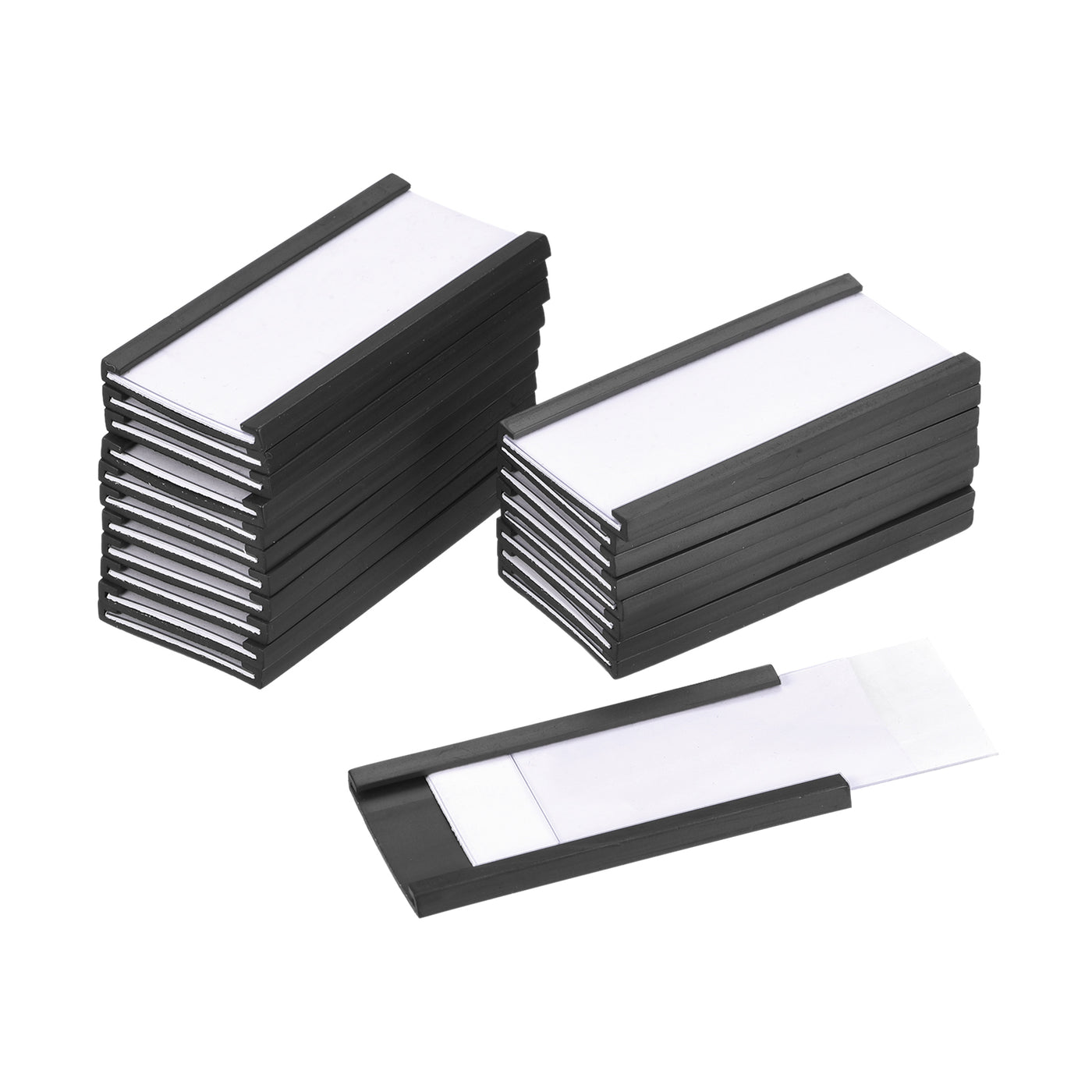 Harfington Label Holders 2" x 1" C Channel Rubber Magnetic for Metal Shelves Organize 20pcs