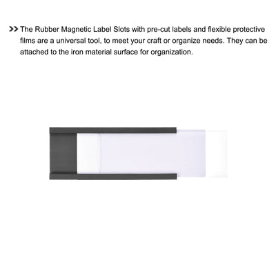 Harfington Label Holders 2" x 1" C Channel Rubber Magnetic for Metal Shelves Organize 30pcs