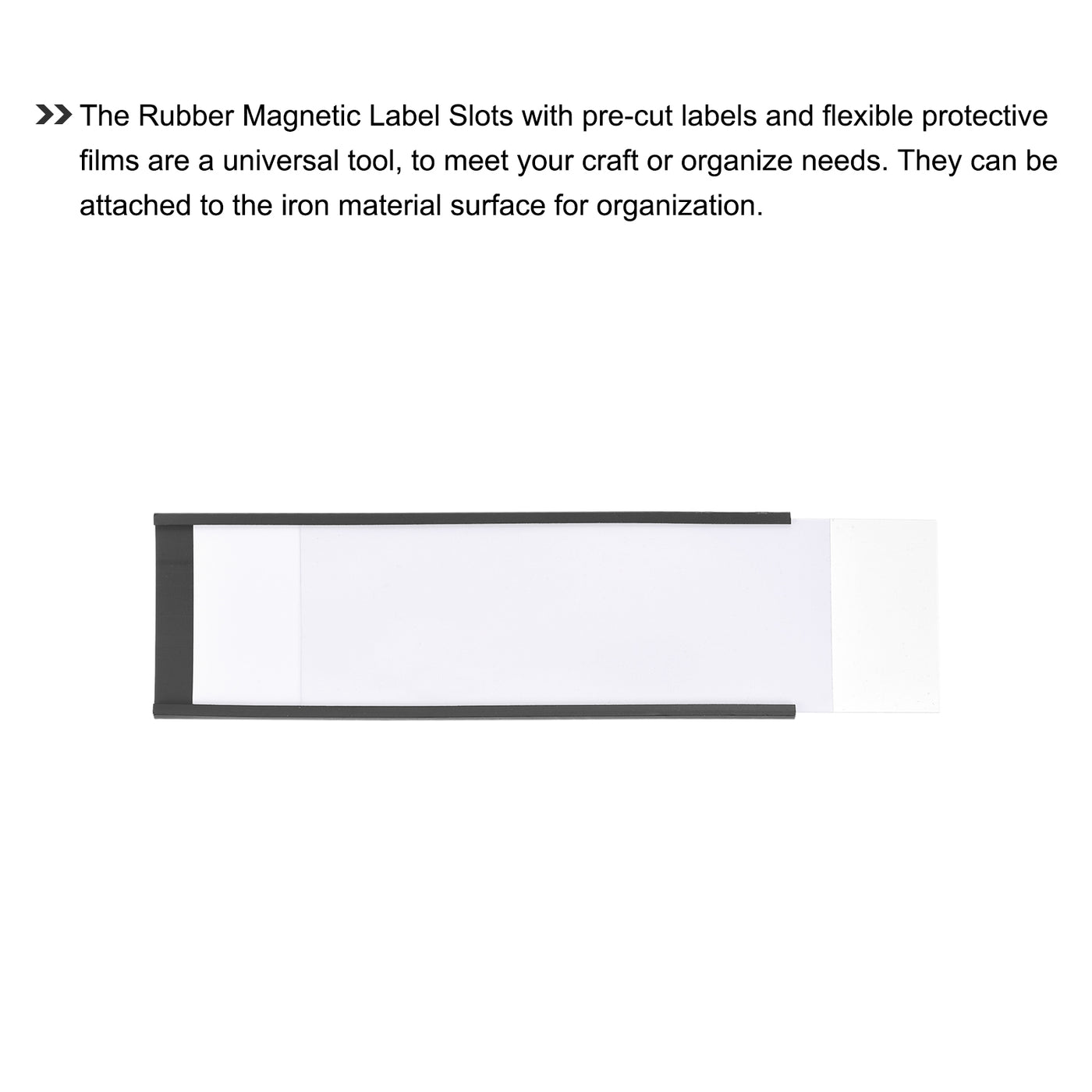 Harfington Label Holders 6" x 2" C Channel Rubber Magnetic for Metal Shelves Organize 10pcs